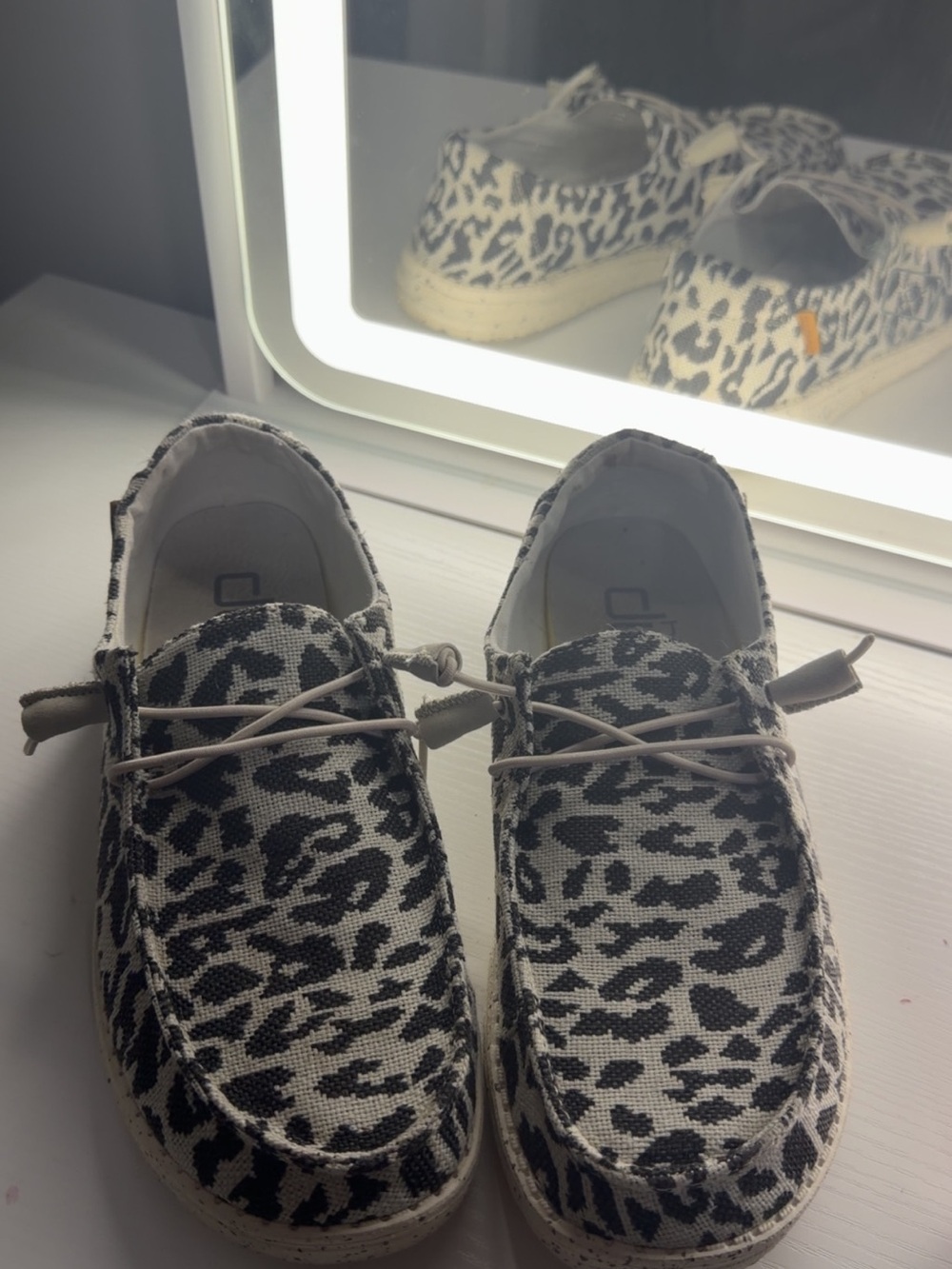 Leopard Print Women’s hey dude - size 8 (WORN ONCE)